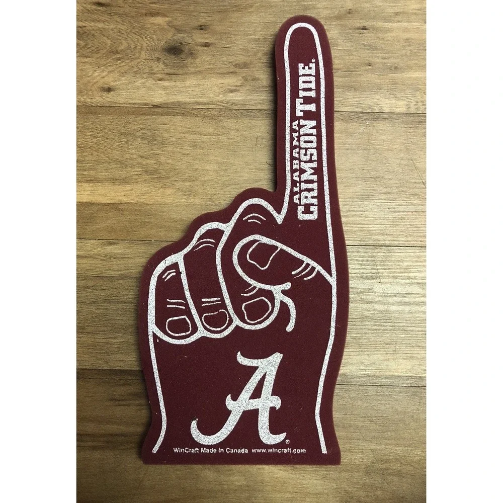 Vintage 90s University Of Alabama Crimson Tide Wincraft USA Made Foam Finger